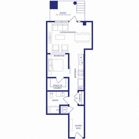 blueprint of floor plan for a bedroom apartment